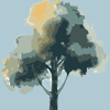 an icon of a large watercolour tree